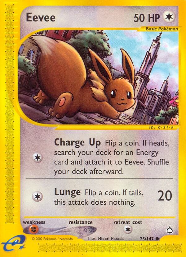 Pokémon Eevee #075/147 Aquapolis Common Non-Foil Lightly Played Trading Card