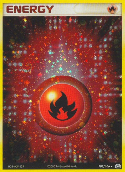 Pokémon Fire Energy #102/106 EX Emerald Holo Rare Non-Foil Lightly Played English Trading Card — catalog front, TCGplayer SKU 1198774