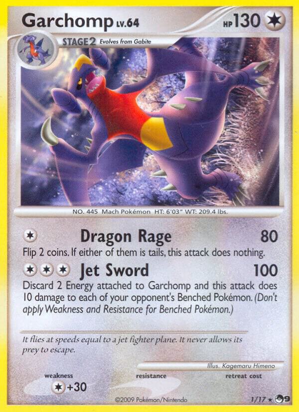 Pokémon Garchomp #001/017 POP Series 9 Rare Non-Foil Lightly Played English Trading Card — catalog front, TCGplayer SKU 1198937