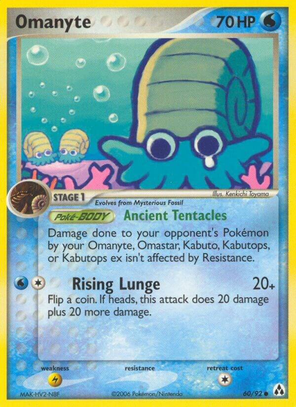 Pokémon Omanyte #60/92 EX Legend Maker Common Non-Foil Lightly Played English Trading Card — catalog front, TCGplayer SKU 1201173