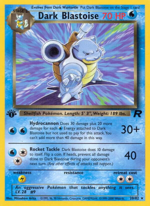 Pokémon Dark Blastoise #20/82 Team Rocket 20 Non-Foil Moderately Played Unlimited English Trading Card — catalog front, TCGplayer SKU 1205231