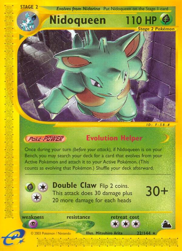 Pokémon Nidoqueen #022/144 Skyridge 22 Non-Foil Moderately Played English Trading Card — catalog front, TCGplayer SKU 1208365