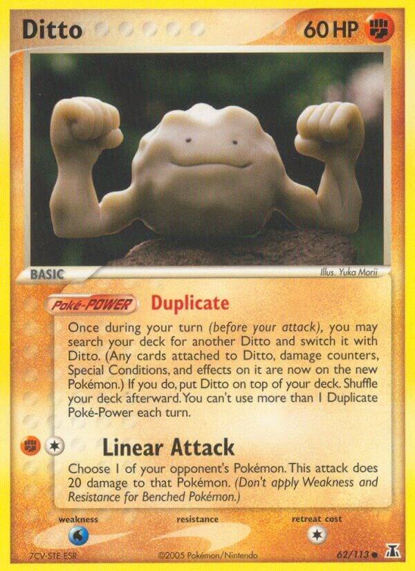 Pokémon Ditto #62/113 EX Delta Species Geodude Non-Foil Heavily Played English Trading Card — catalog front, TCGplayer SKU 1212846