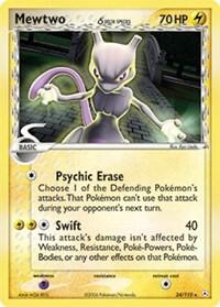 Pokémon Mewtwo #24/110 EX Holon Phantoms Delta Species Non-Foil Damaged English Trading Card — catalog front, TCGplayer SKU 1222779