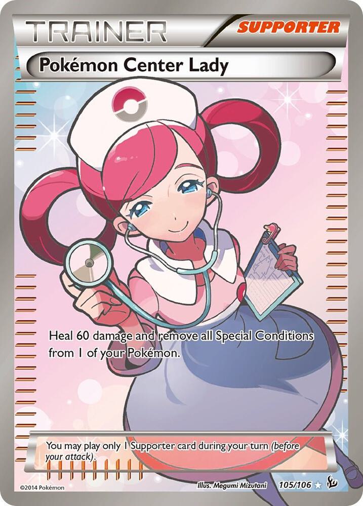 Pokémon Pokemon Center Lady #105/106 XY - Flashfire 105 Full Art Holofoil Lightly Played Trading Card