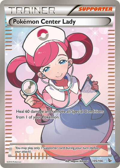 Pokémon Pokemon Center Lady #105/106 XY - Flashfire 105 Full Art Holofoil Lightly Played Trading Card