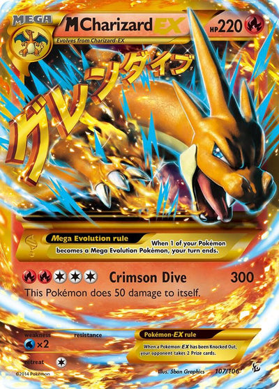 Pokémon M Charizard EX (Y) #107/106 XY - Flashfire Secret Holofoil Near Mint Trading Card
