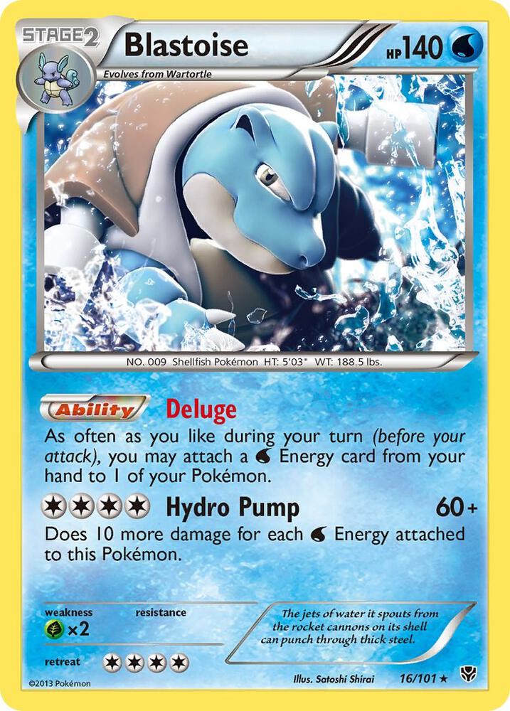 Pokémon Blastoise #16/101 Plasma Blast Holo Rare Holofoil Near Mint Trading Card