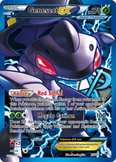 Pokémon Genesect EX (Team Plasma) #97/101 Plasma Blast 97 Full Art Holofoil Moderately Played Trading Card