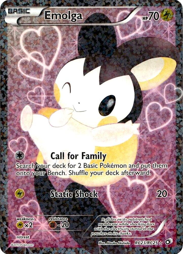 Pokémon Emolga #RC23/RC25 Legendary Treasures: Radiant Collection Full Art Holofoil Moderately Played Trading Card