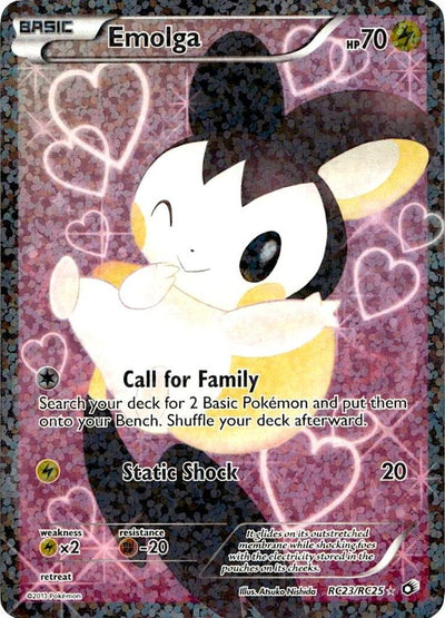 Pokémon Emolga #RC23/RC25 Legendary Treasures: Radiant Collection Full Art Holofoil Moderately Played Trading Card