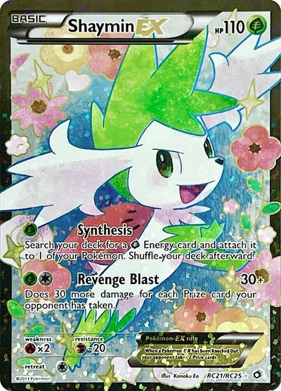 Pokémon Shaymin EX #RC21/RC25 Legendary Treasures: Radiant Collection Full Art Holofoil Lightly Played Trading Card