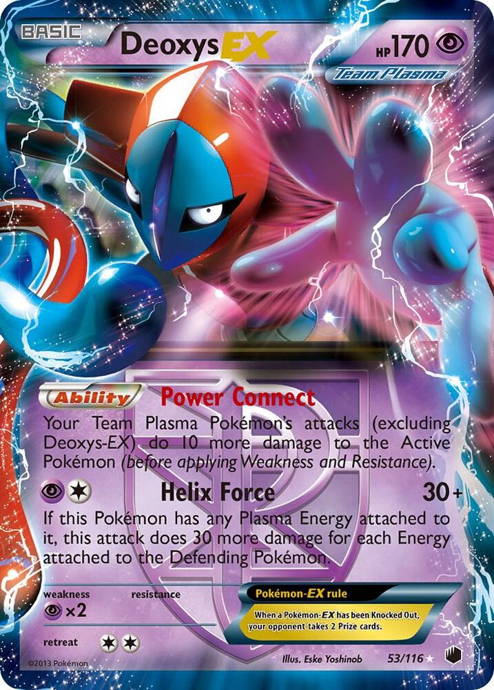 Pokémon Deoxys EX #53/116 Plasma Freeze Team Plasma Holofoil Heavily Played English Trading Card — catalog front, TCGplayer SKU 1233655