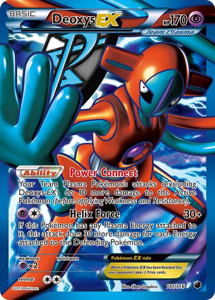 Pokémon Deoxys EX (Team Plasma) #111/116 Plasma Freeze Full Art Holofoil Near Mint Trading Card