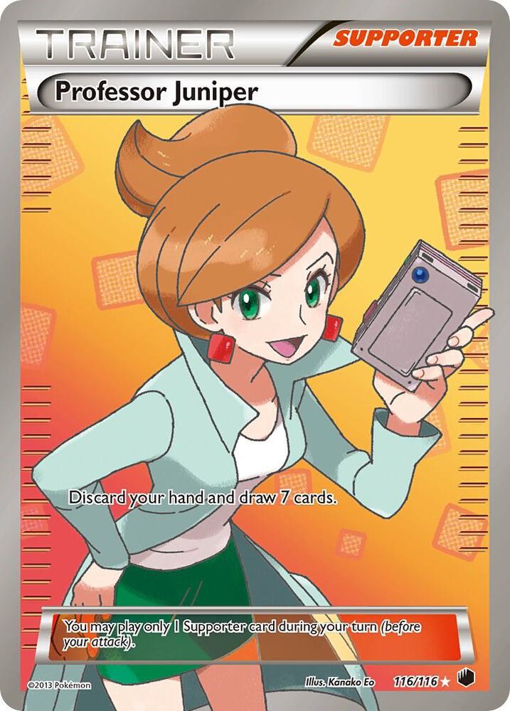 Pokémon Professor Juniper #116/116 Plasma Freeze 116 Full Art Holofoil Lightly Played Trading Card