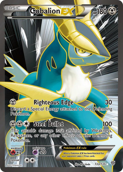 Pokémon Cobalion EX #133/135 Plasma Storm 133 Full Art Holofoil Near Mint Trading Card