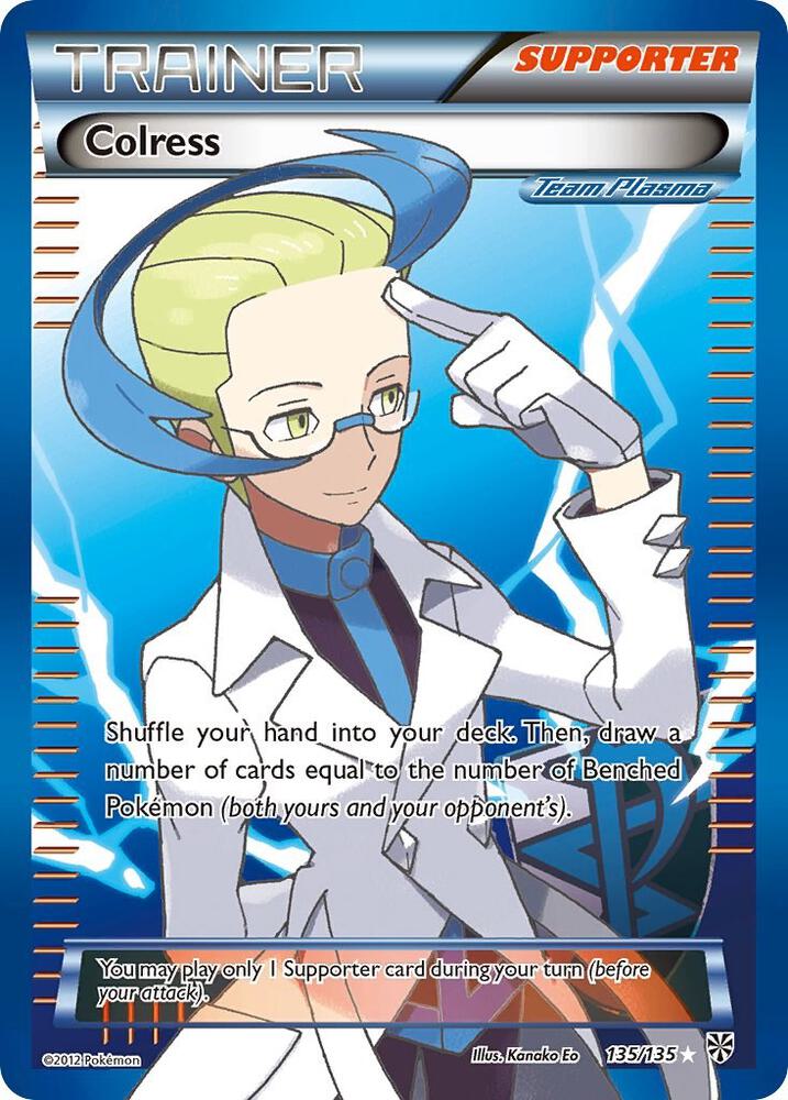 Pokémon Colress (Team Plasma) #135/135 Plasma Storm 135 Full Art Holofoil Near Mint Trading Card