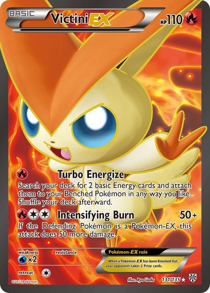 Pokémon Victini EX #131/135 Plasma Storm 131 Full Art Holofoil Heavily Played English Trading Card — catalog front, TCGplayer SKU 1234955
