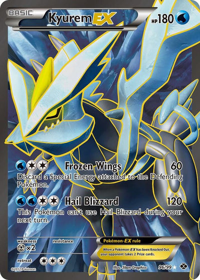 Pokémon Kyurem EX #96/99 Next Destinies 96 Full Art Holofoil Moderately Played Trading Card