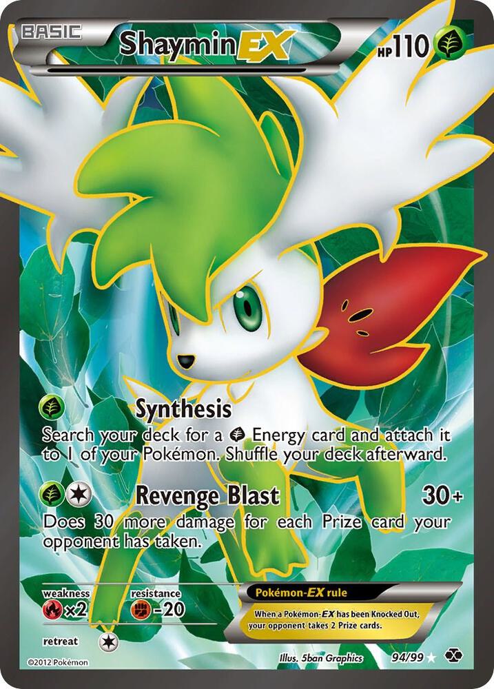 Pokémon Shaymin EX #94/99 Next Destinies 94 Full Art Holofoil Lightly Played Trading Card