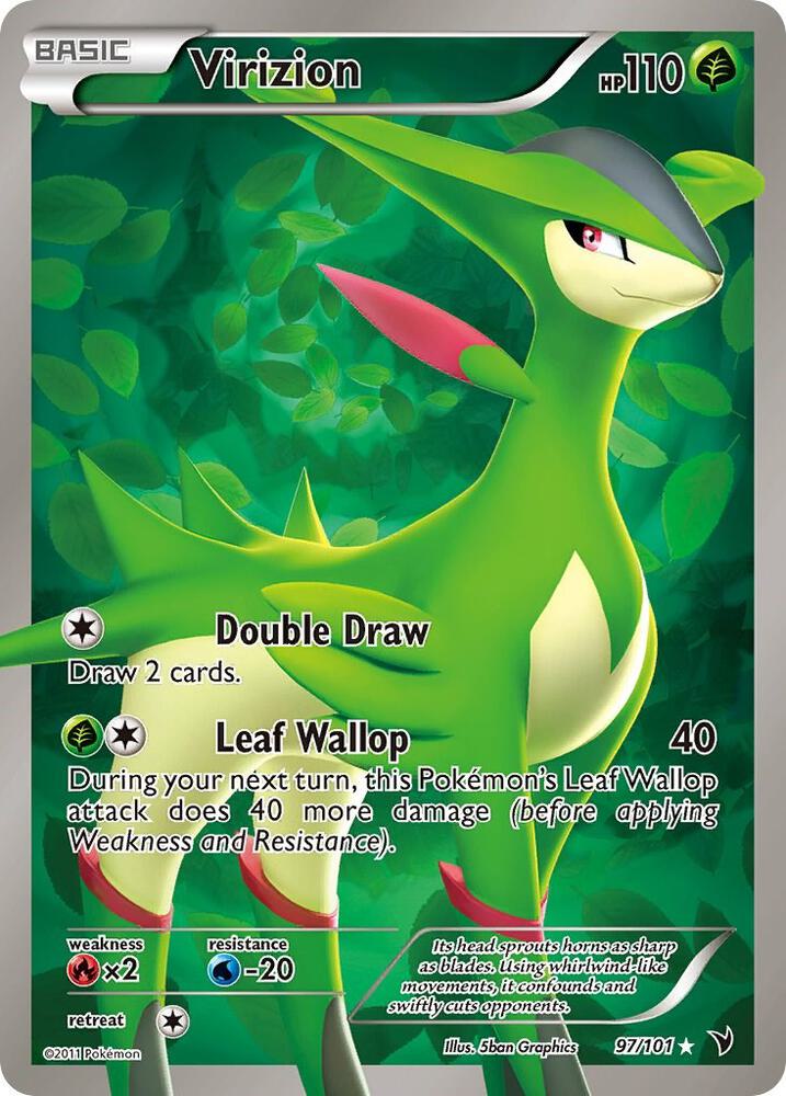 Pokémon Virizion #97/101 Noble Victories Full Art Holofoil Near Mint Trading Card