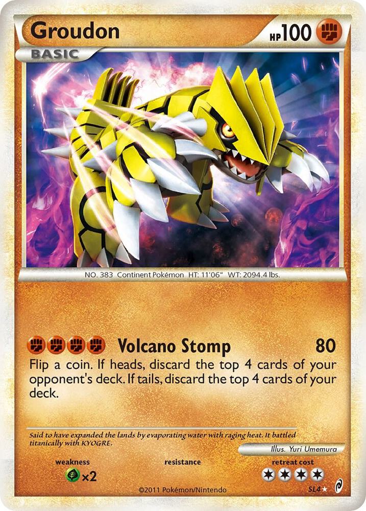 Pokémon Groudon #SL4 Call of Legends Shiny Holofoil Damaged English Trading Card — catalog front, TCGplayer SKU 1241029