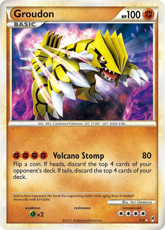 Pokémon Groudon #SL4 Call of Legends Shiny Holofoil Damaged English Trading Card — catalog front, TCGplayer SKU 1241029