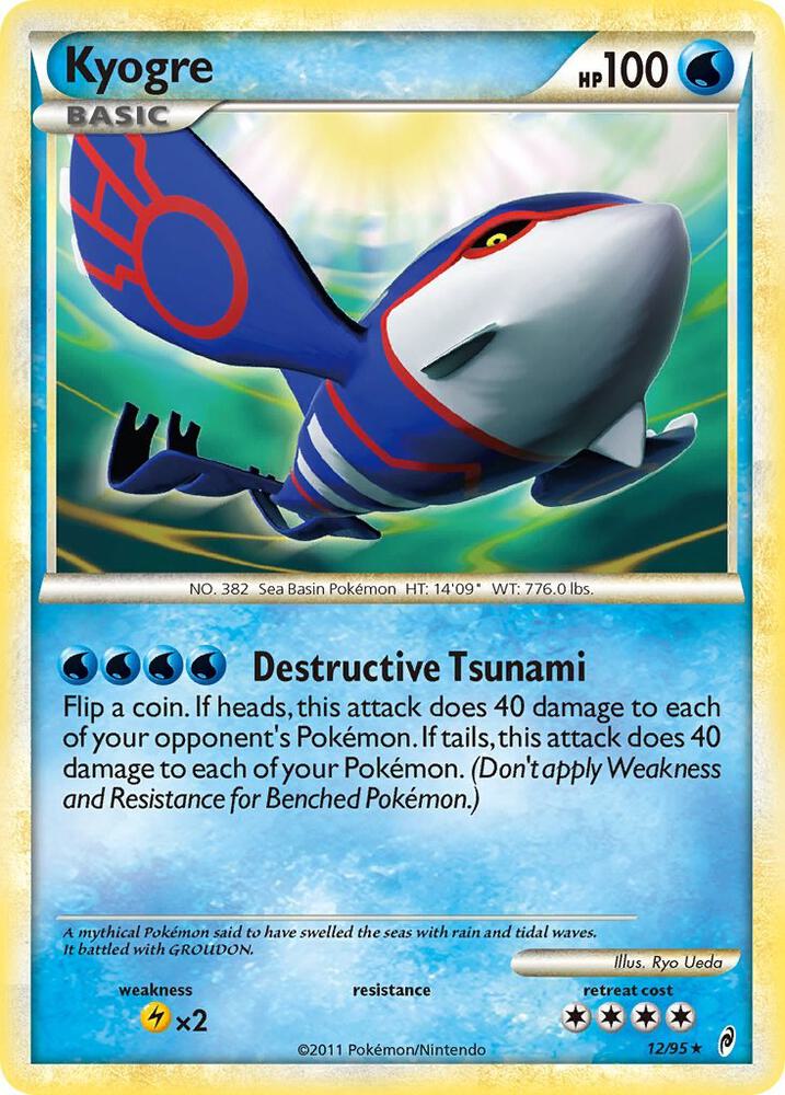 Pokémon Kyogre #12/95 Call of Legends Holo Rare Holofoil Lightly Played English Trading Card — catalog front, TCGplayer SKU 1241126