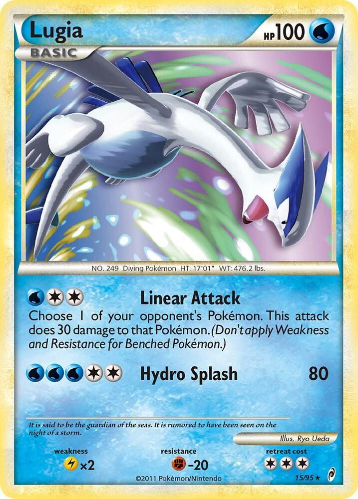 Pokémon Lugia #15/95 Call of Legends Holo Rare Holofoil Heavily Played English Trading Card — catalog front, TCGplayer SKU 1241183