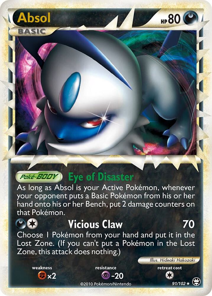 Pokémon Absol #91/102 Triumphant Prime Holofoil Lightly Played Trading Card