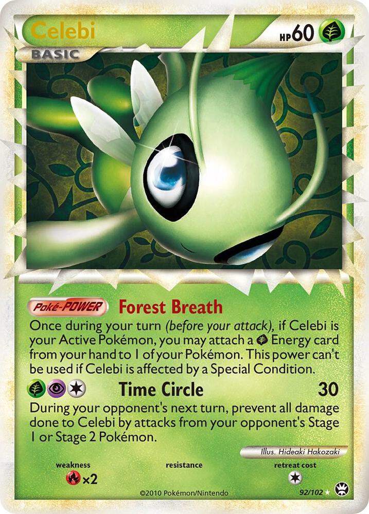 Pokémon Celebi #92/102 Triumphant Prime Holofoil Lightly Played Trading Card