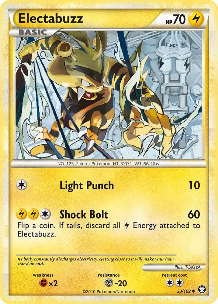 Pokémon Electabuzz #33/102 Triumphant Uncommon Reverse Holofoil Near Mint English Trading Card — catalog front, TCGplayer SKU 1241640