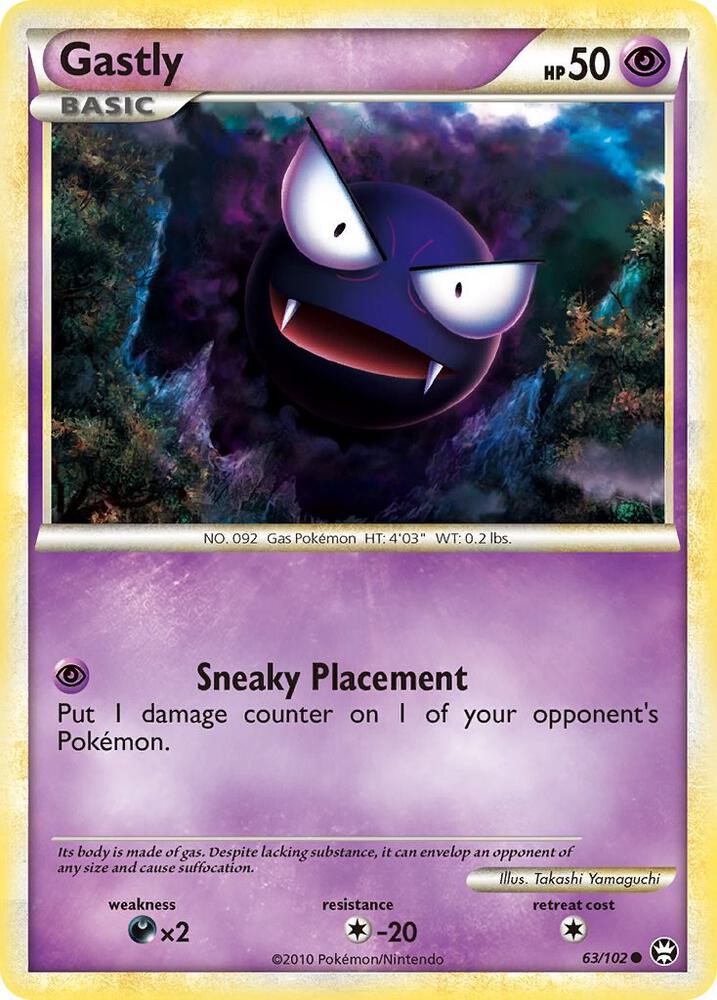 Pokémon Gastly #63/102 Triumphant Common Reverse Holofoil Near Mint Trading Card