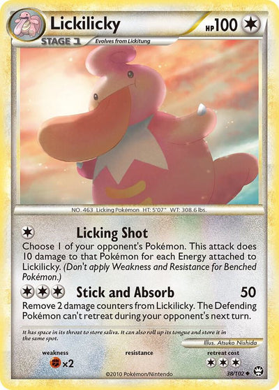 Pokémon Lickilicky #38/102 Triumphant Uncommon Reverse Holofoil Near Mint English Trading Card — catalog front, TCGplayer SKU 1241725