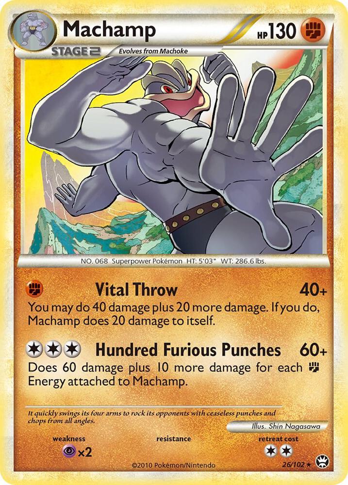 Pokémon Machamp #26/102 Triumphant Rare Reverse Holofoil Near Mint English Trading Card — catalog front, TCGplayer SKU 1241745