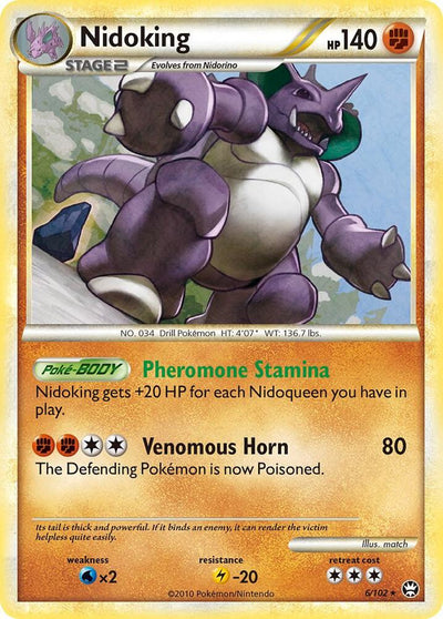 Pokémon Nidoking #6/102 Triumphant Holo Rare Holofoil Near Mint English Trading Card — catalog front, TCGplayer SKU 1241820
