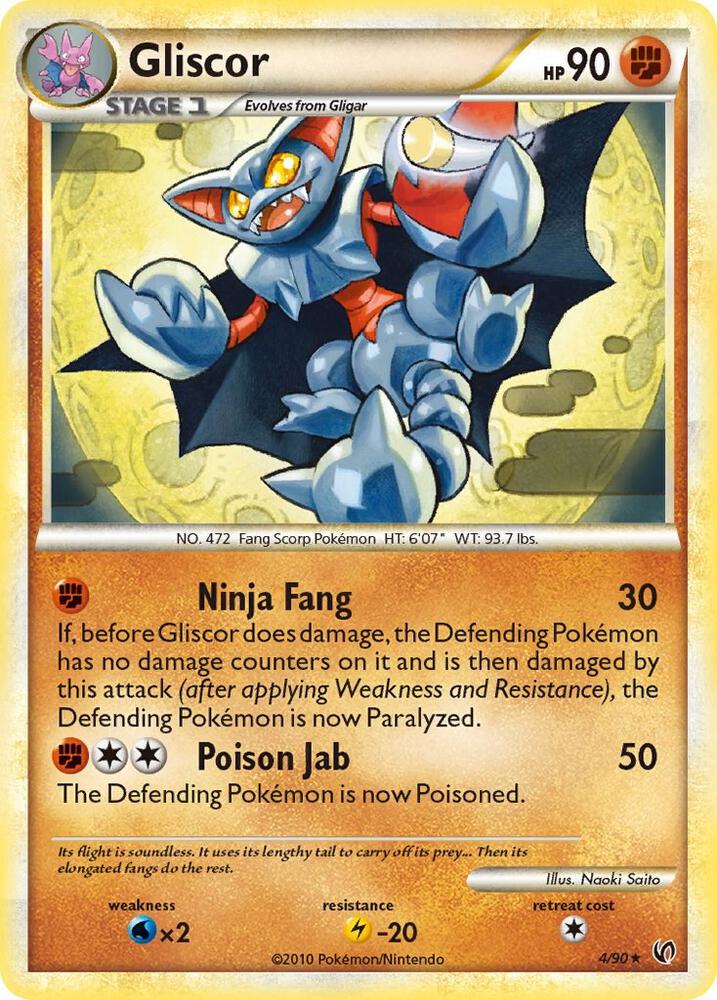 Pokémon Gliscor #4/90 Undaunted Holo Rare Holofoil Near Mint English Trading Card — catalog front, TCGplayer SKU 1242195