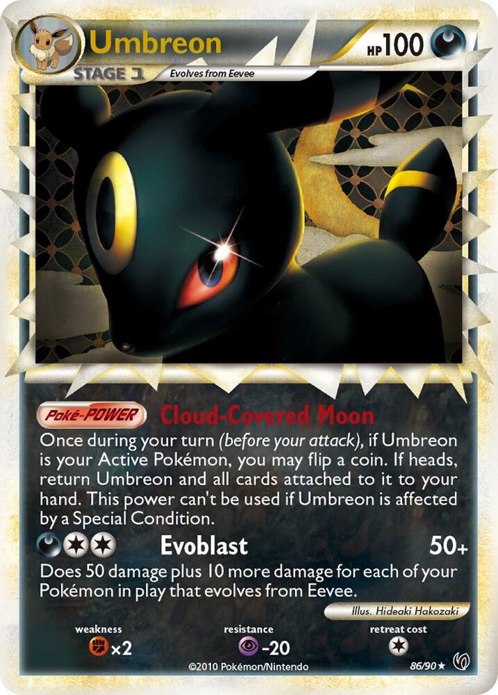 Pokémon Umbreon #86/90 Undaunted Prime Holofoil Lightly Played Trading Card