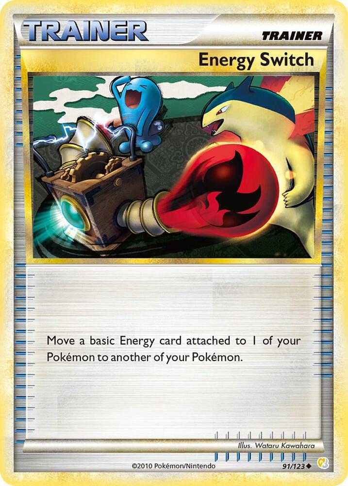 Pokémon Energy Switch #91/123 HeartGold SoulSilver Uncommon Reverse Holofoil Lightly Played Trading Card