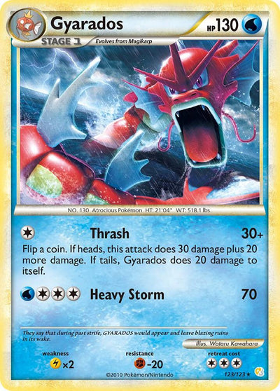 Pokémon Gyarados #123/123 HeartGold SoulSilver Red Holofoil Lightly Played Trading Card