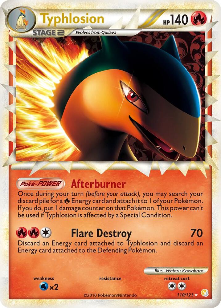 Pokémon Typhlosion #110/123 HeartGold SoulSilver Prime Holofoil Lightly Played Trading Card