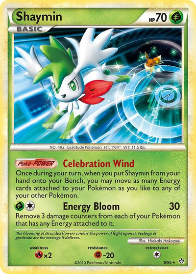 Pokémon Shaymin #8/95 Unleashed Holo Rare Holofoil Near Mint English Trading Card — catalog front, TCGplayer SKU 1243645
