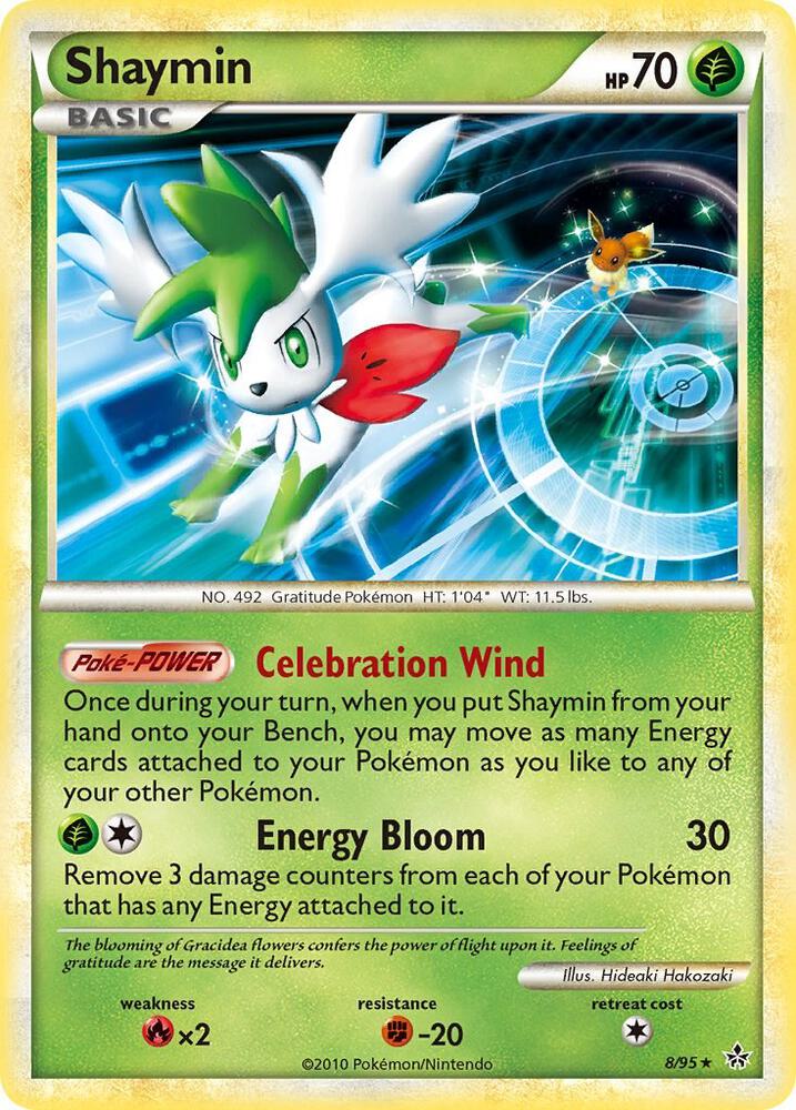 Pokémon Shaymin #8/95 Unleashed Holo Rare Holofoil Moderately Played English Trading Card — catalog front, TCGplayer SKU 1243647
