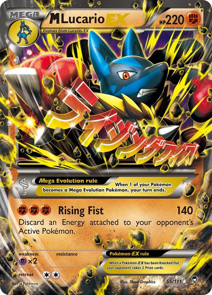 Pokémon M Lucario EX #55/111 XY - Furious Fists Ultra Rare Holofoil Lightly Played Trading Card