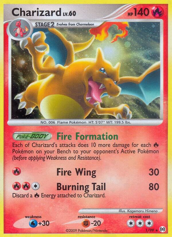 Pokémon Charizard #1/99 Arceus Holo Rare Holofoil Lightly Played Trading Card