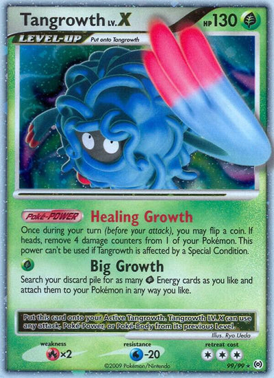 Pokémon Tangrowth Lv.X #99/99 Arceus Ultra Rare Holofoil Lightly Played Trading Card