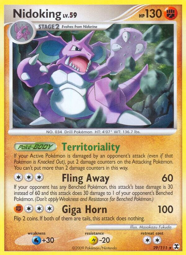 Pokémon Nidoking #29/111 Rising Rivals Rare Reverse Holofoil Near Mint English Trading Card — catalog front, TCGplayer SKU 1248655