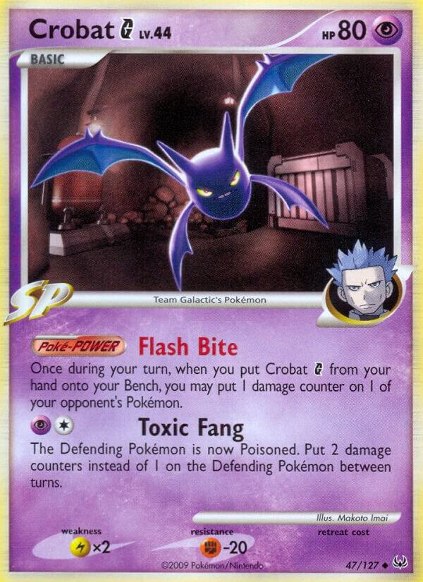 Pokémon Crobat G #47/127 Platinum Uncommon Reverse Holofoil Lightly Played English Trading Card — catalog front, TCGplayer SKU 1249504