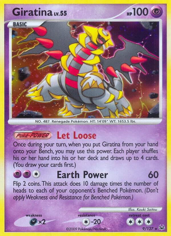 Pokémon Giratina #9/127 Platinum 9 Reverse Holofoil Moderately Played English Trading Card — catalog front, TCGplayer SKU 1249645