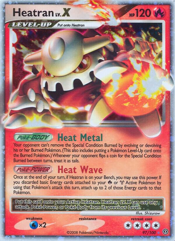 Pokémon Heatran LV.X #97/100 Stormfront Ultra Rare Holofoil Heavily Played Trading Card